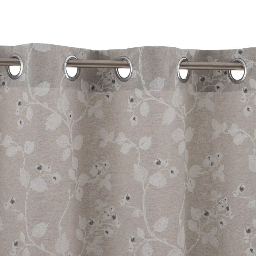 Curtain Grey Flowers 140 x 260 cm