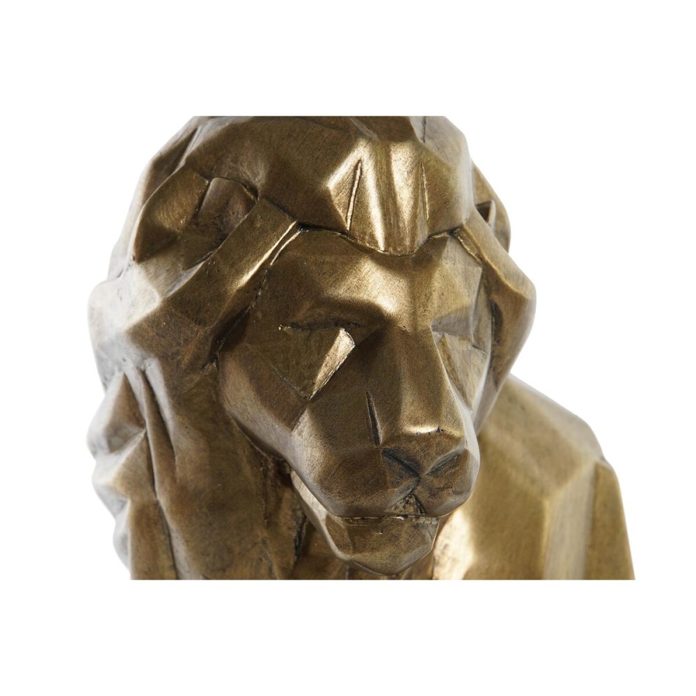 Bookend DKD Home Decor Golden Resin Lion Modern 32 x 15 x 24,5 cm