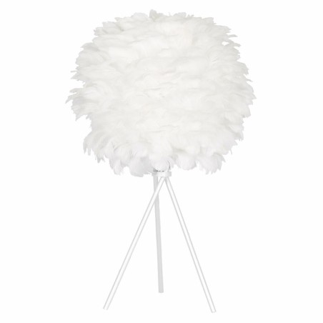 Lampe de bureau DKD Home Decor Blanc Métal Plume (42 x 42 x 60 cm)