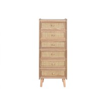 Schubladenschrank Home ESPRIT natürlich Rattan Paulonia-Holz 40 x 30 x 104 cm