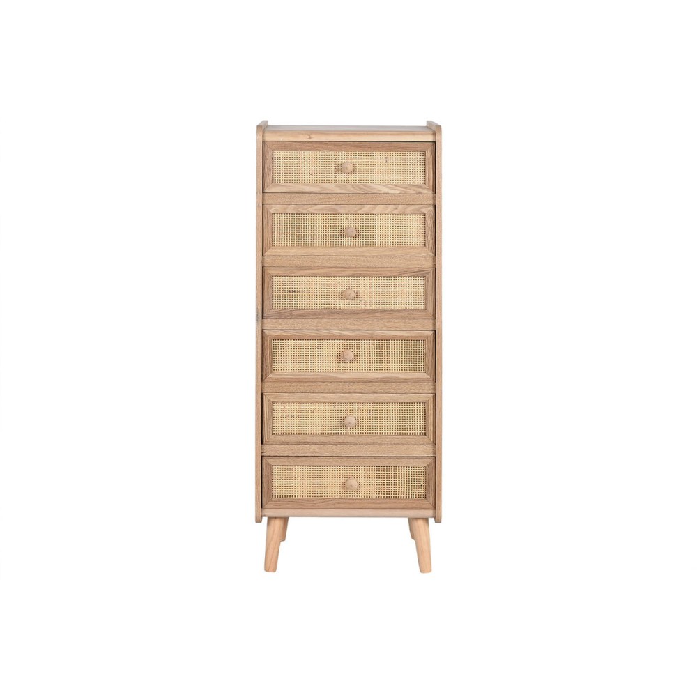 Chest of drawers Home ESPRIT Natural Rattan Paolownia wood 40 x 30 x 104 cm