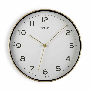 Wall Clock Versa White Golden Quartz 30,5 x 4,3 x 30,5 cm