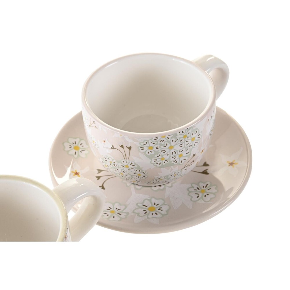 Ensemble de tasses à café DKD Home Decor Vert Beige Métal Dolomite 180 ml