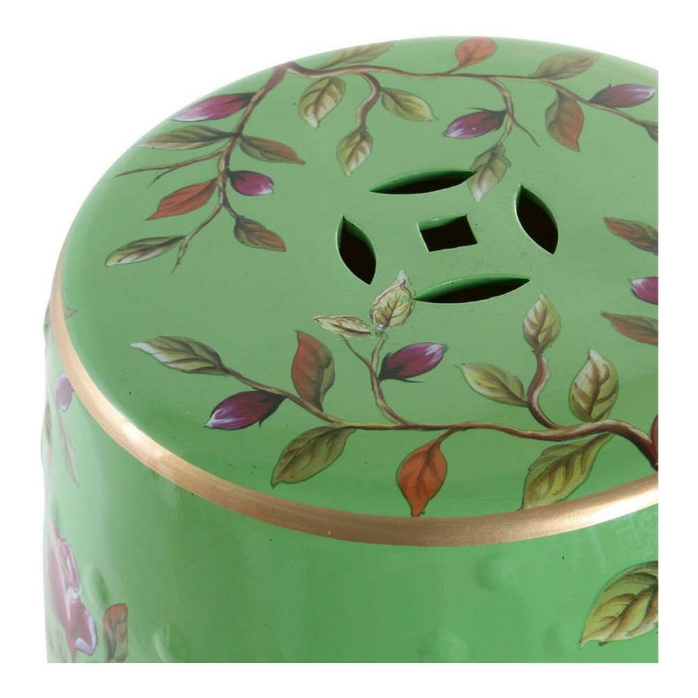 Table d'appoint DKD Home Decor Vert Multicouleur Porcelaine 35 x 35 x 45 cm