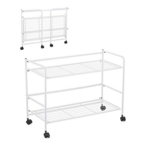 Étagère Confortime Blanc Fer Pliable Avec des roues (67 x 30 x 44,8 cm)