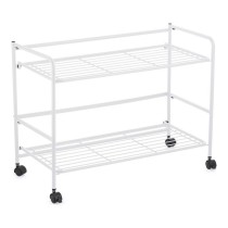 Étagère Confortime Blanc Fer Pliable Avec des roues (67 x 30 x 44,8 cm)