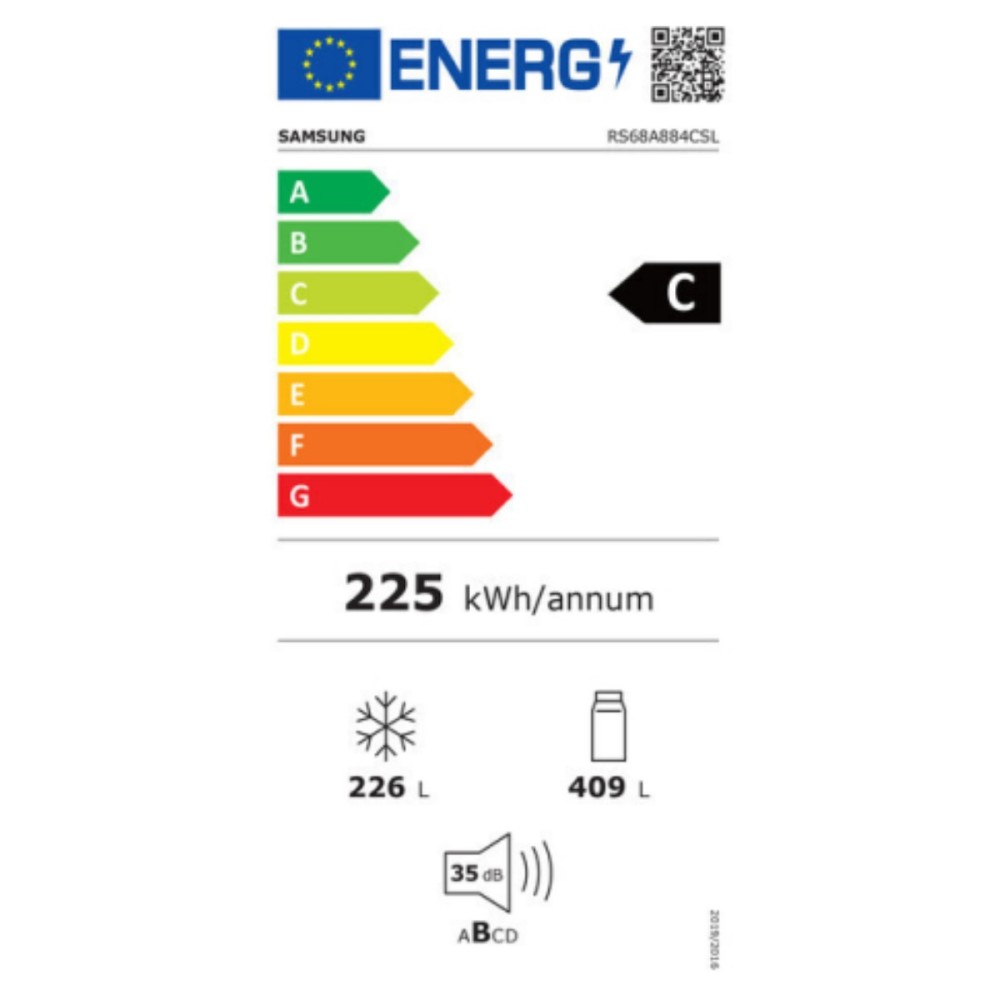 Réfrigérateur américain Samsung RS68A884CSL Argenté Acier (178 x 91 cm)