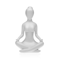 Deko-Figur Versa Weiß Yoga 12 x 20 x 10 cm Harz