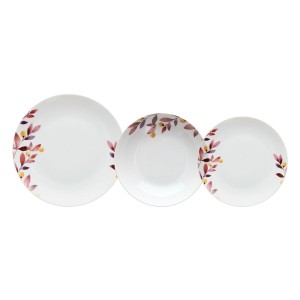 Assiettes Blanc Multicouleur Porcelaine Volets 1 cm 37 x 23 x 30 cm 18 Pièces