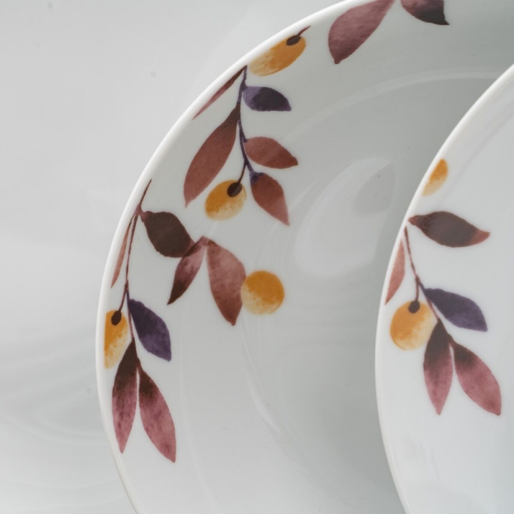 Tableware White Multicolour Porcelain Sheets 1 cm 37 x 23 x 30 cm 18 Pieces