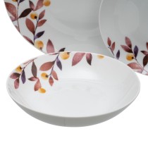 Assiettes Blanc Multicouleur Porcelaine Volets 1 cm 37 x 23 x 30 cm 18 Pièces