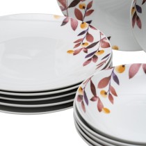 Assiettes Blanc Multicouleur Porcelaine Volets 1 cm 37 x 23 x 30 cm 18 Pièces