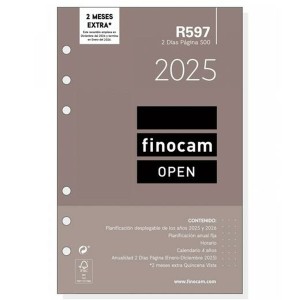 Recharge pour agenda Finocam OPEN R597 2025 11,7 x 18,1 cm