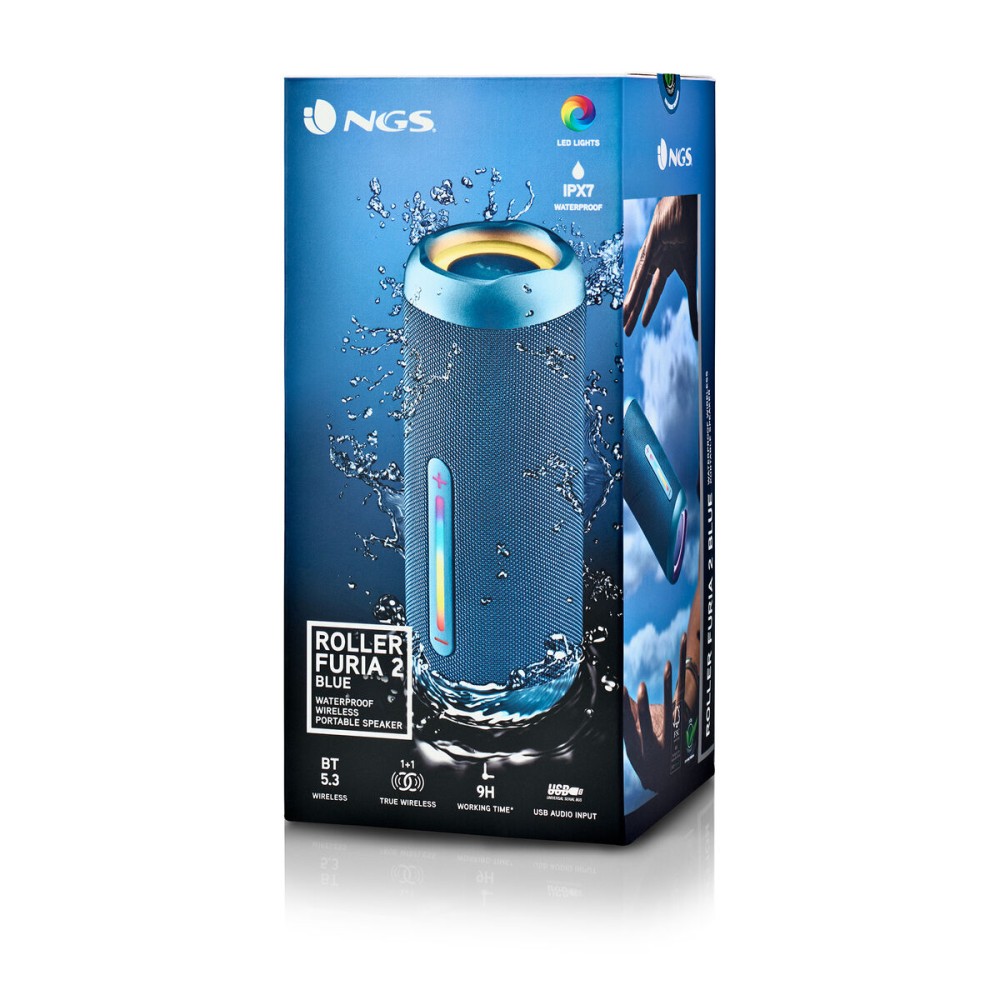 Portable Bluetooth Speakers NGS Roller Furia 2 Blue Blue 15 W