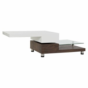 Table Basse DKD Home Decor 80 x 60 x 38 cm Verre Aluminium Bois MDF