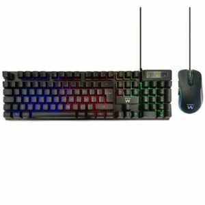 clavier et souris Ewent PL3201 Noir Espagnol Qwerty QWERTY