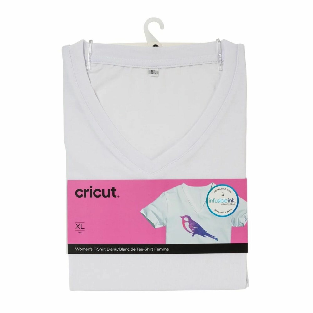 Customisable T-shirt for cutting plotter Cricut Women's White