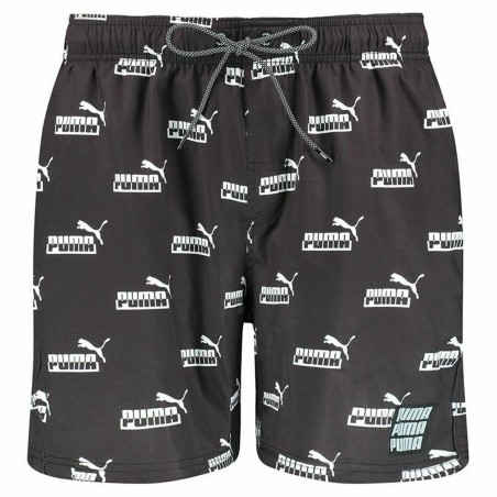 Herren Badehose Puma Logo Aop N1 Schwarz