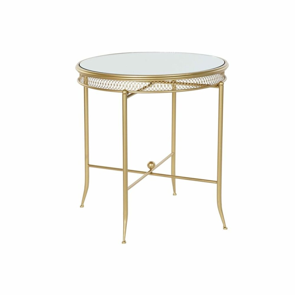 Table d'appoint DKD Home Decor 56 x 56 x 56 cm Miroir Doré Métal