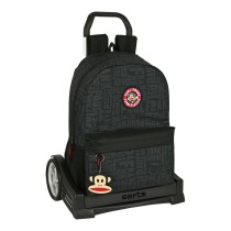 School Rucksack with Wheels Paul Frank Team player Black 30 x 46 x 14 cm