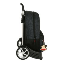 School Rucksack with Wheels Paul Frank Team player Black 30 x 46 x 14 cm