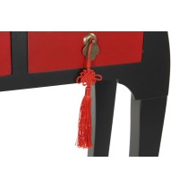 Console DKD Home Decor Fir Red Black MDF Oriental (96 x 27 x 80 cm)