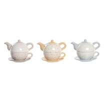 Tea Set DKD Home Decor Blue Pink Yellow 750 ml Dolomite (3 Units)