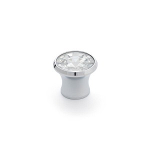 Doorknob Rei 943 Circular Chromed Crystal Aluminium 4 Units (Ø 27 x 23 mm)