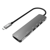 USB Hub Celly PROHUB7IN1SV Silver