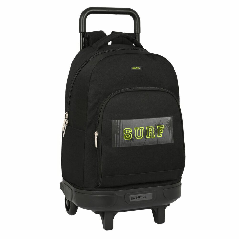 School Rucksack with Wheels Safta Surf Black (33 x 45 x 22 cm)