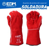 Work Gloves EDM Red Kevlar Cotton Suede Welders