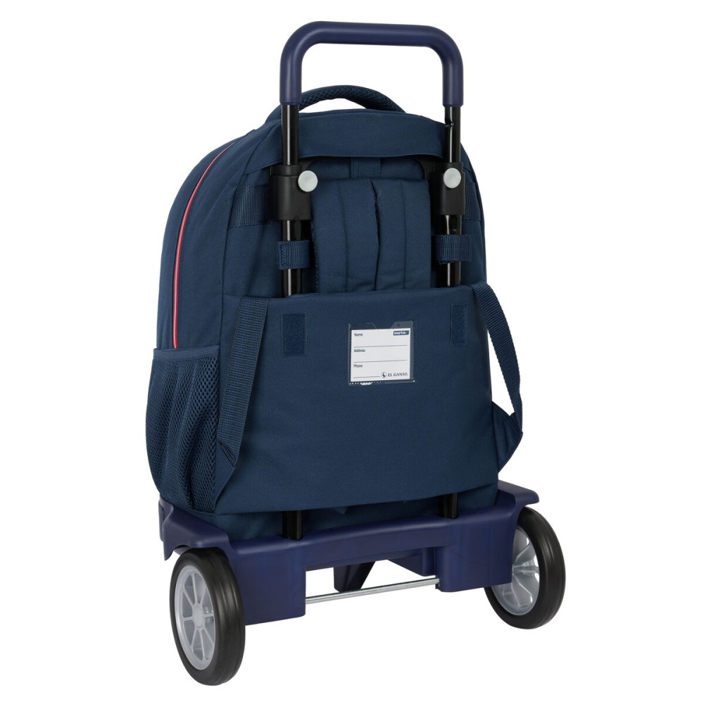 School Rucksack with Wheels El Ganso Classic Navy Blue 33 X 45 X 22 cm