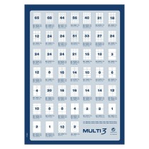 Étiquettes adhésives MULTI 3 Blanc Droit 500 Volets 64,6 x 33,8 mm (24 Unités)