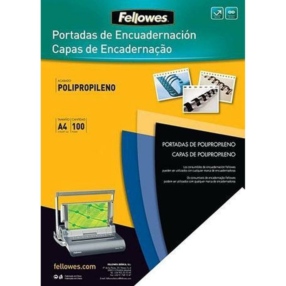 Couverture Fellowes 100 Unités reliure Bleu A4 polypropylène