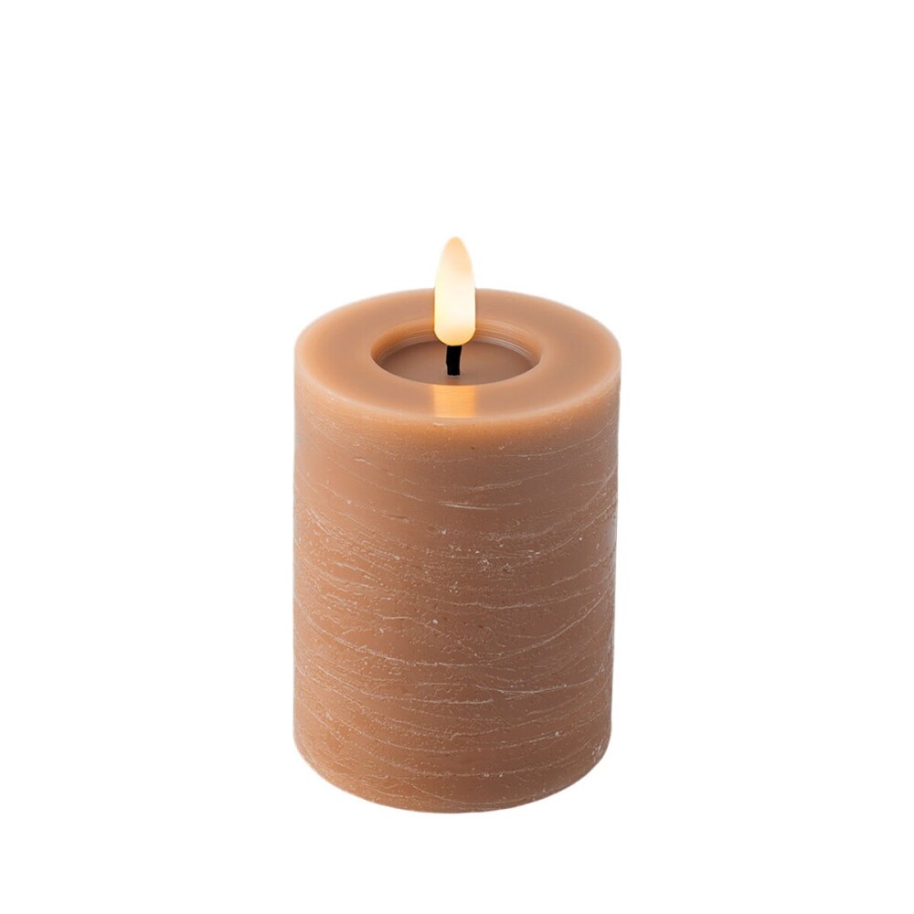 LED Candle Lumineo Brown Ø 7 x 11,2 cm Flame effect