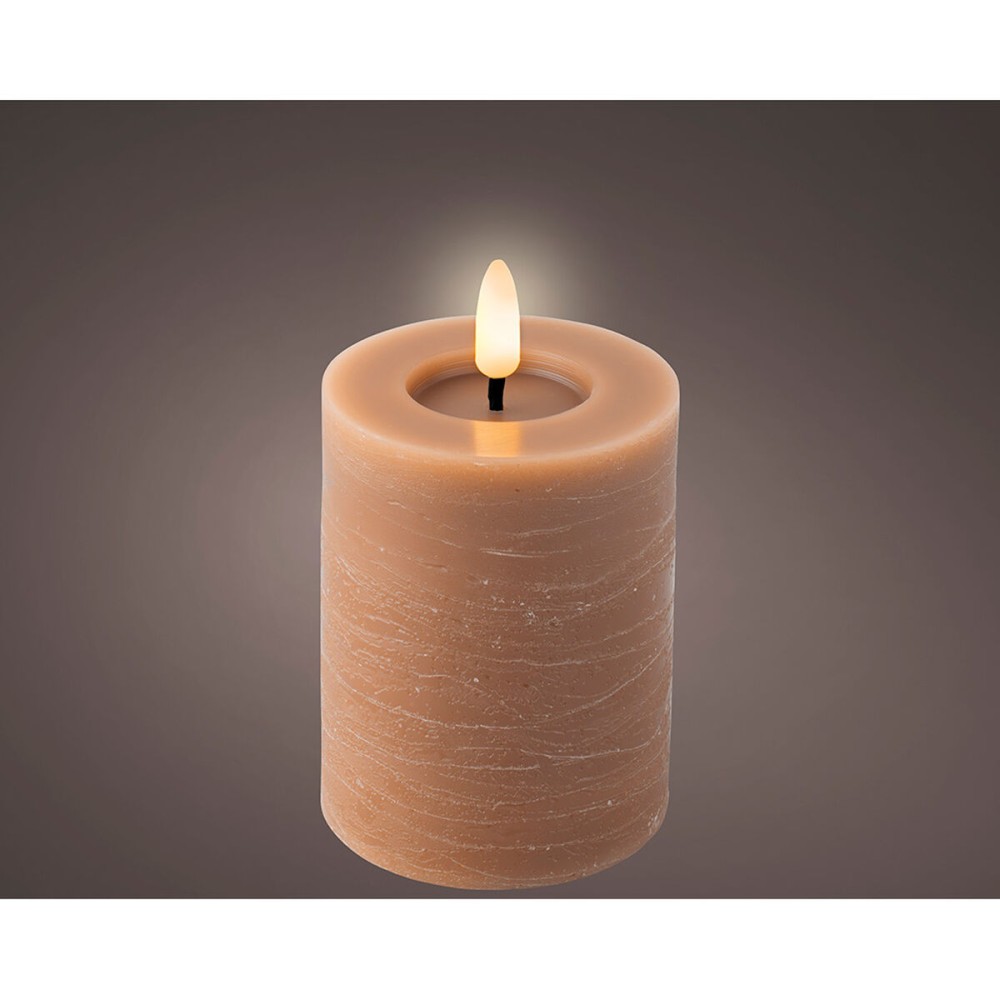 LED Candle Lumineo Brown Ø 7 x 11,2 cm Flame effect