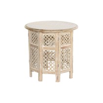 Side table DKD Home Decor White Brown Mango wood 53 x 53 x 53 cm