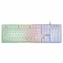 Clavier et Souris Gaming Mars Gaming MCPXWES Blanc Espagnol Qwerty QWERTY LED RGB