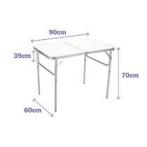 Table Pliante en Aluminium Marbueno D25 Assortie Camping et Plage 90X60X39/70 cm 10031