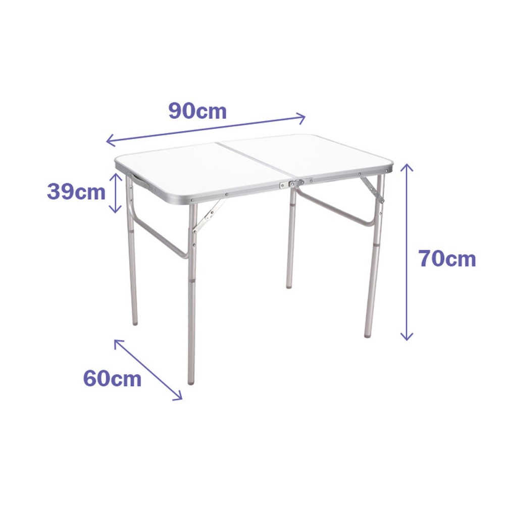 Marbueno Klappbarer Aluminiumtisch D25 Sortiert Camping und Strand 90X60X39/70 cm 10031