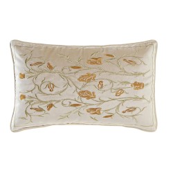 Coussin DKD Home Decor Doré 50 x 10 x 30 cm Fleurs