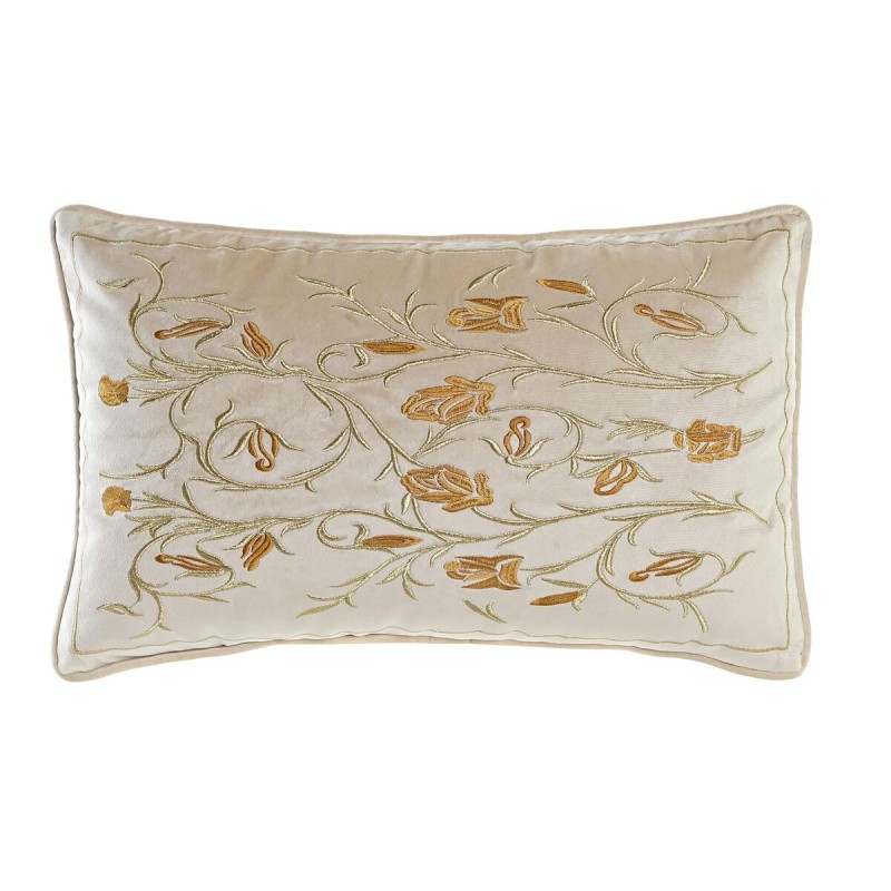 Kissen DKD Home Decor Gold 50 x 10 x 30 cm Blomster