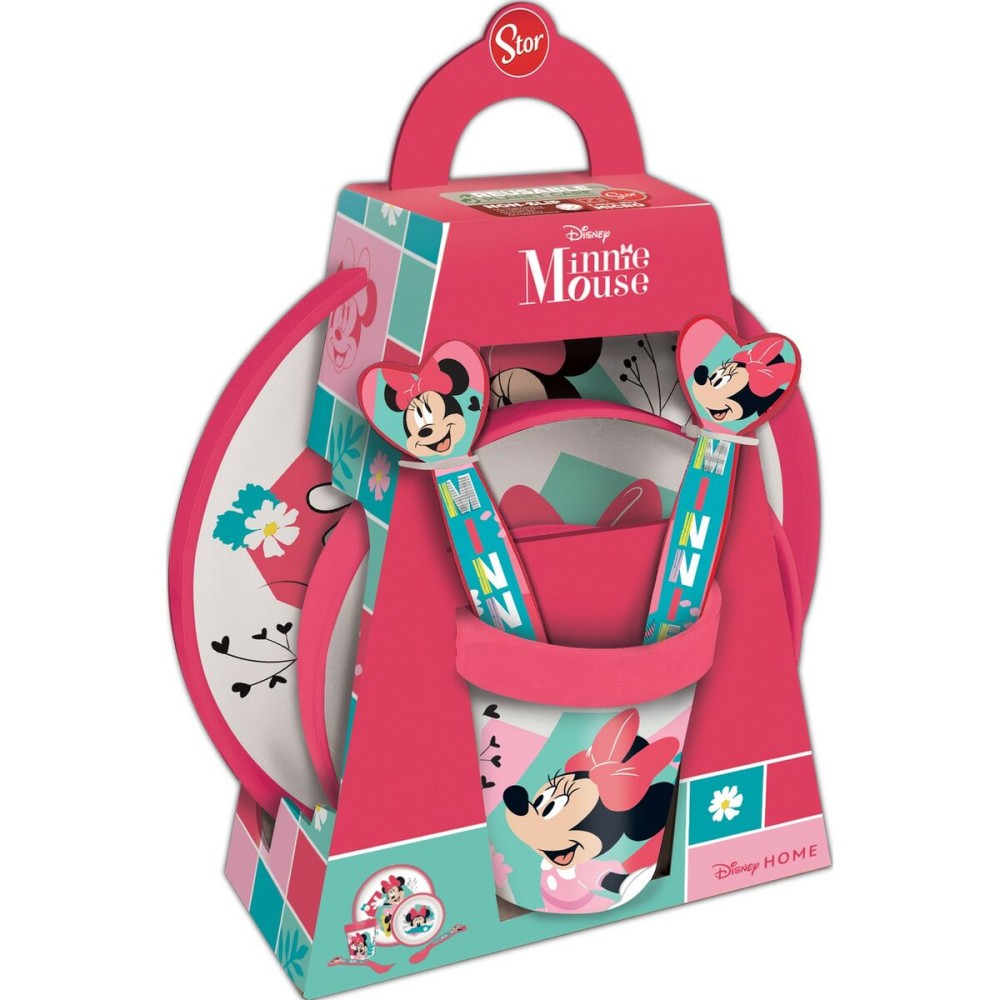 Ensemble Vaisselle pour Enfants Minnie Mouse CZ11307 Rose 5 Pièces