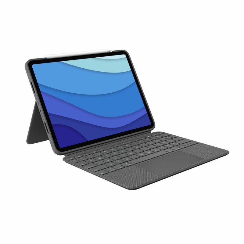 iPad-Case + Tastatur Logitech iPad Pro 11  iPad Pro 2020 11 Grau Qwerty Spanisch QWERTY