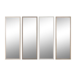 Miroir mural Home ESPRIT Blanc Marron Beige Gris 33 x 3 x 95,5 cm 33 x 2,7 x 93 cm (4 Unités)