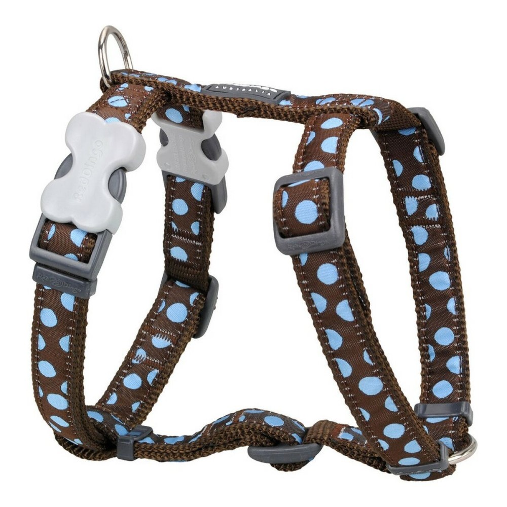 Hundegeschirr Red Dingo Style Blau Braun Punkte 30-48 cm