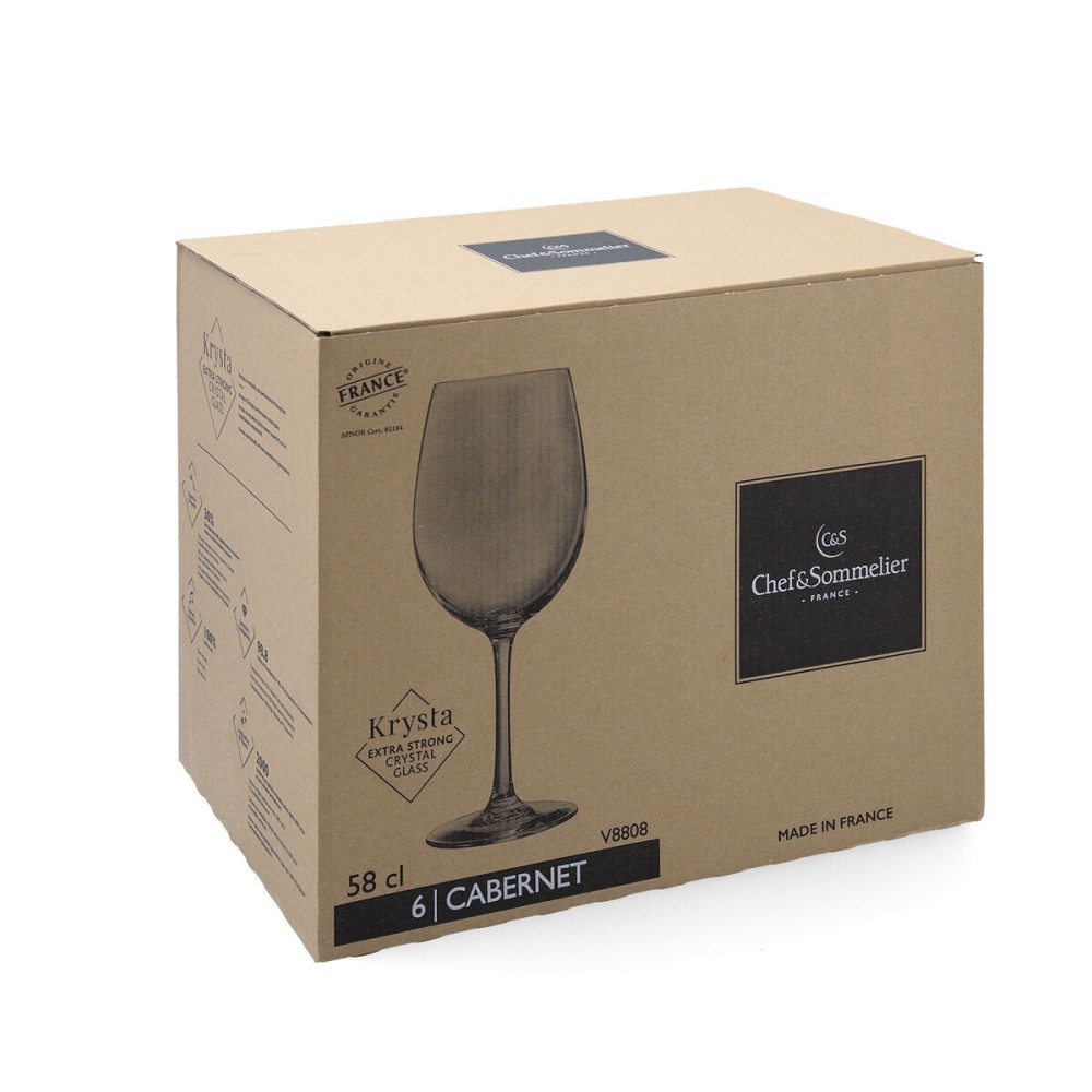 Set of cups Chef&Sommelier Cabernet Tulip Eco Transparent Glass 580 ml (6 Units)