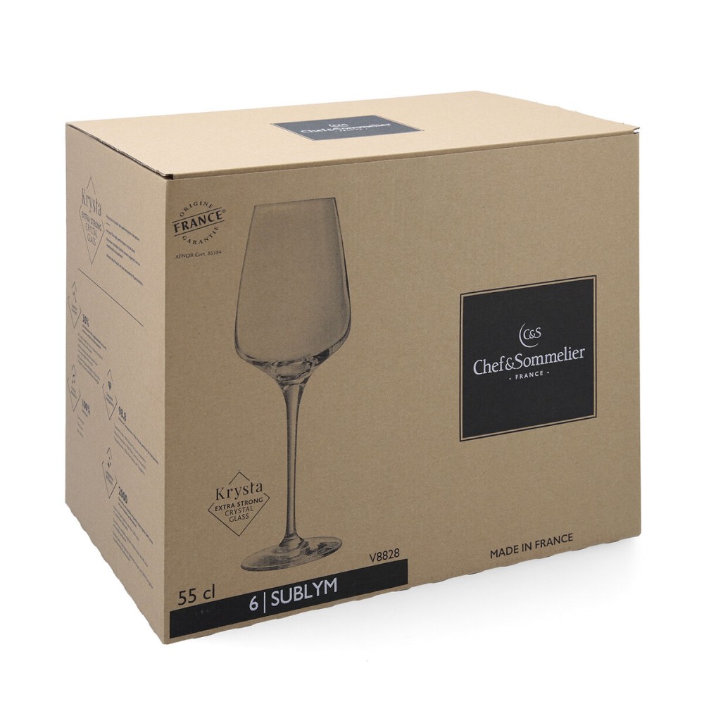 Set of cups Chef&Sommelier Sublym Eco Transparent Glass 550 ml (6 Units)