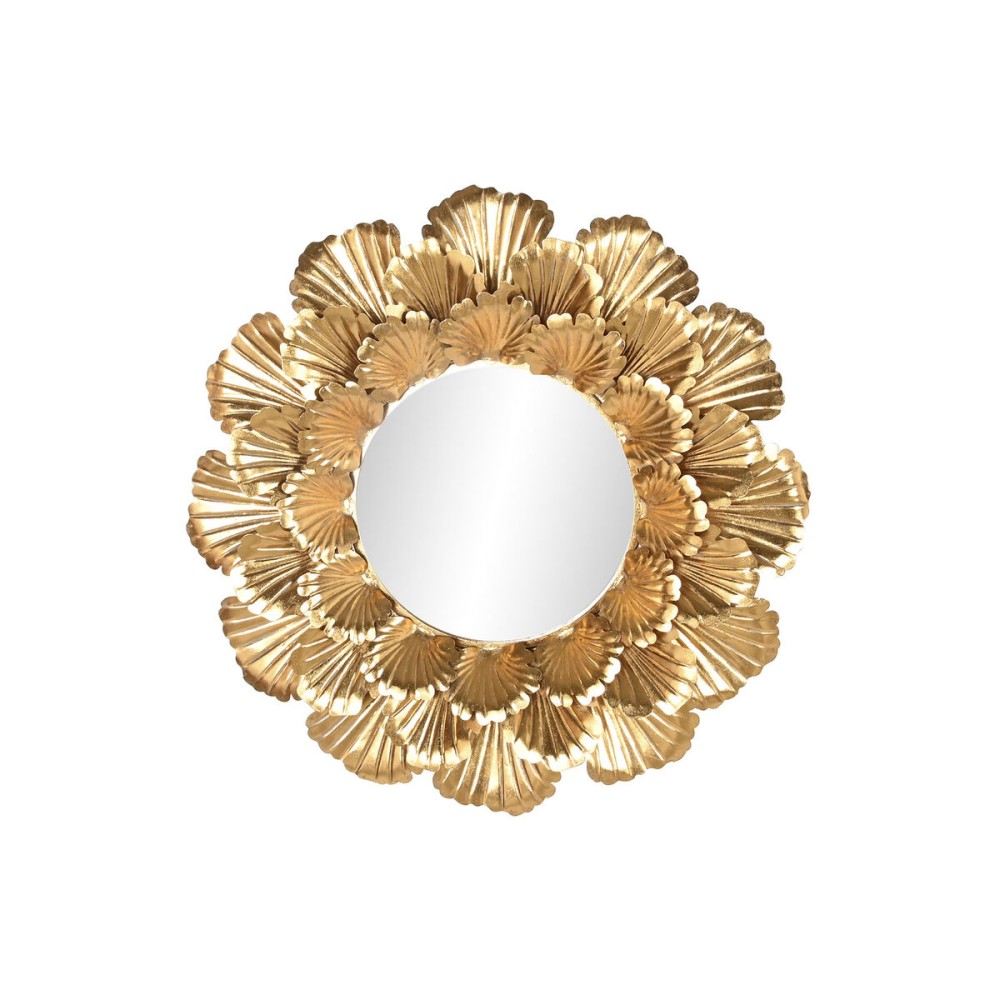 Wall mirror Home ESPRIT Golden Leaf of a plant 76,5 x 8 x 76,5 cm