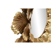 Wall mirror Home ESPRIT Golden Leaf of a plant 76,5 x 8 x 76,5 cm